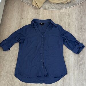 Iz Byer Classic Blue Blouse